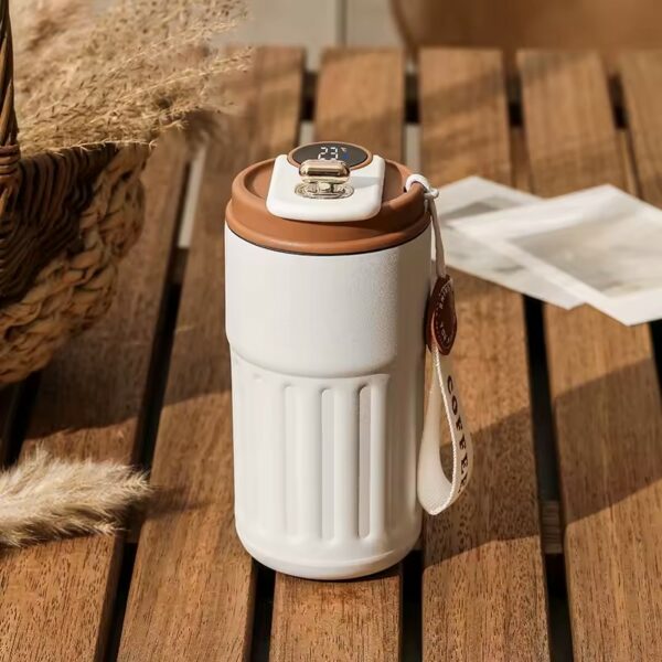 Caneca térmica de aço inoxidável, caneca de café com temperatura, copo de água para carro inteligente