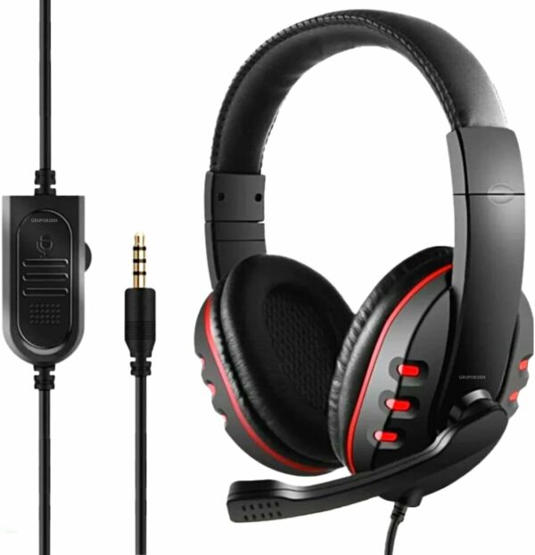 Fone de ouvido over-ear gamer Altomex A-302 vermelho e preto - Image 2