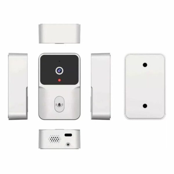 Campainha C/ Câmera Wifi Sem Fio Inteligente Interfone Áudio Branca - Image 6