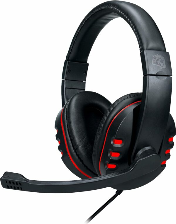 Fone de ouvido over-ear gamer Altomex A-302 vermelho e preto
