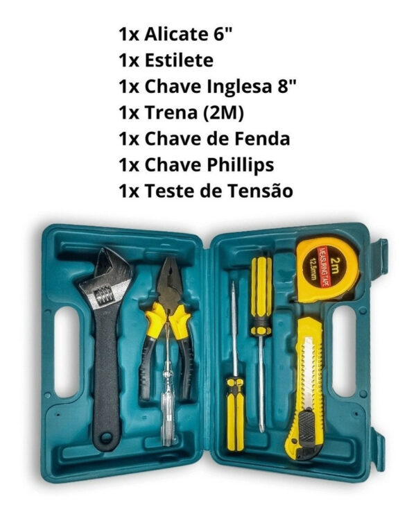 Caixa Chave Ferramentas Maleta Portátil 7 Peças Reparos