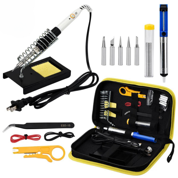 Kit Ferro Solda + Tubete Estanho Com Resina E Sugador Solda