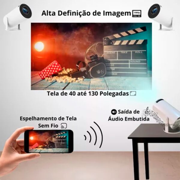 Mini Projetor Portátil Hy300 1080p Full Hd Android Cinema Bt - Image 3