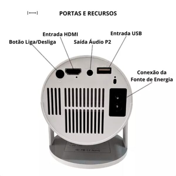 Mini Projetor Portátil Hy300 1080p Full Hd Android Cinema Bt - Image 4